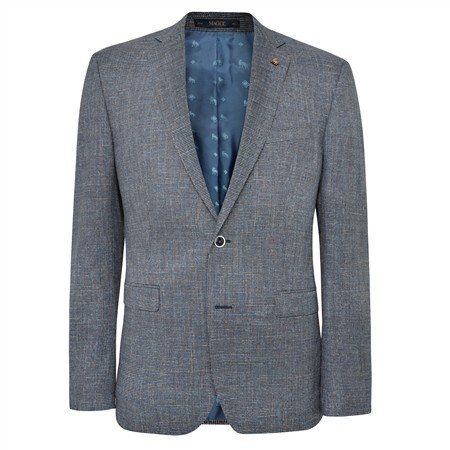 Magee Liffey Micro Puppytooth Jacket In Blue - Pauls Menswear