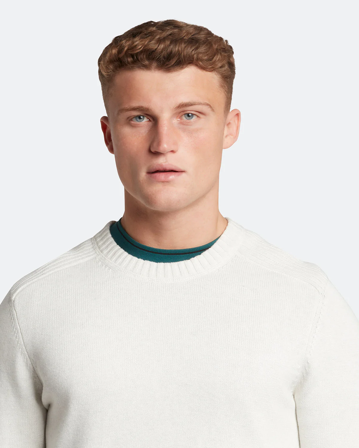 Mens white crew neck jumper sale