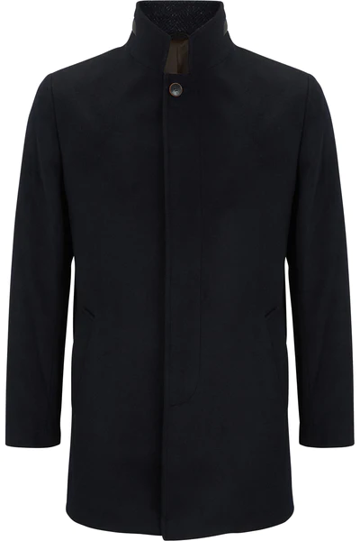 Benetti Ely Wool Coat Navy - Pauls Menswear