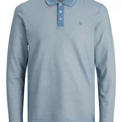 Jack & Jones Premium Bluwin Long Sleeve Polo Blue Heaven