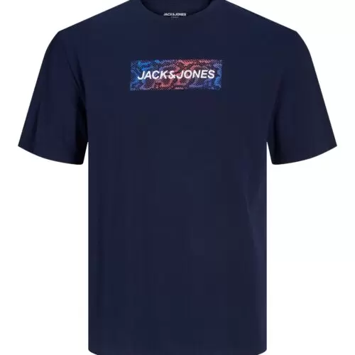 Jack & Jones Navigator Logo Cotton Tee Navy