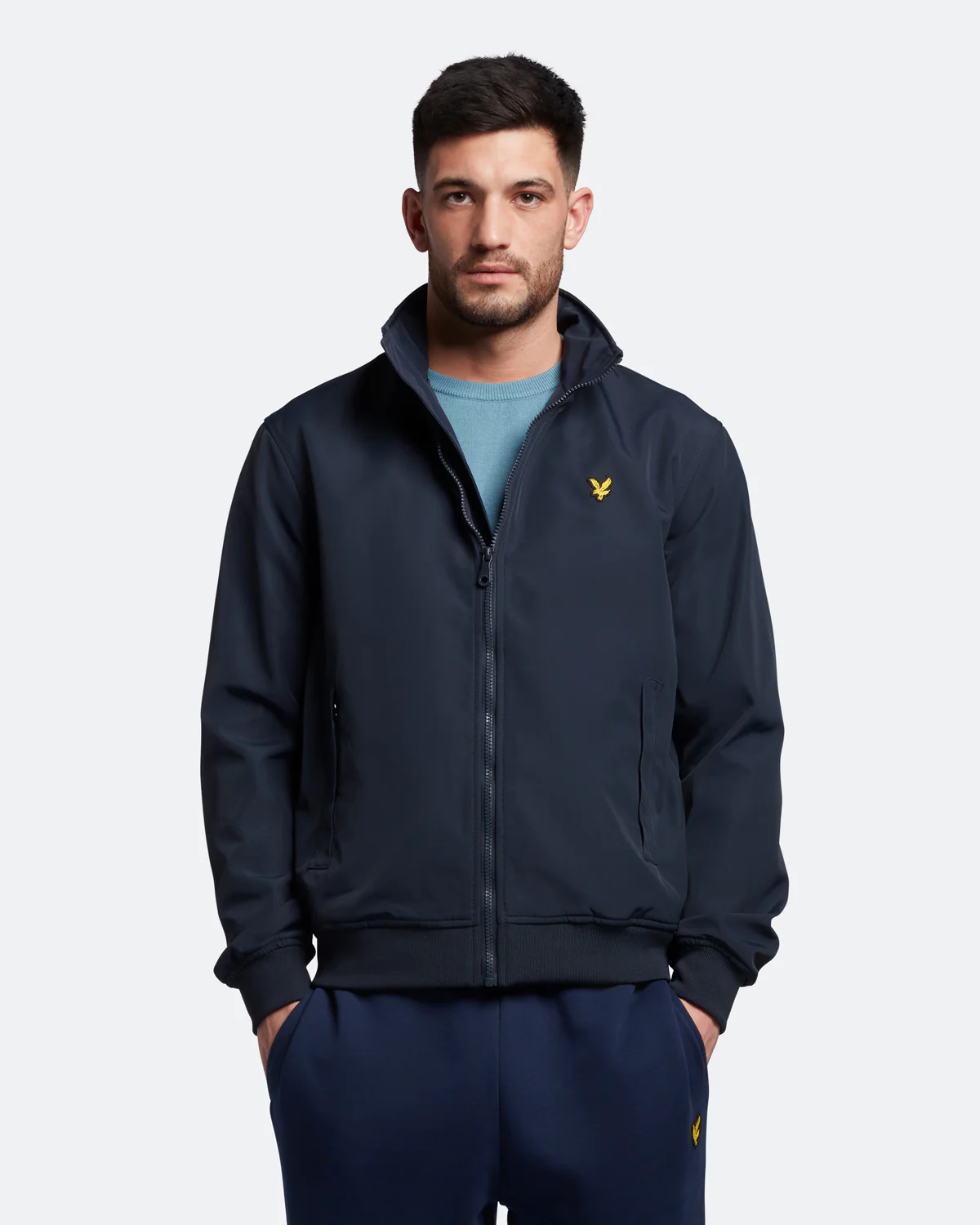 Lyle Scott Mesh Backed Funnel Neck Jacket Dark Navy Pauls Menswear