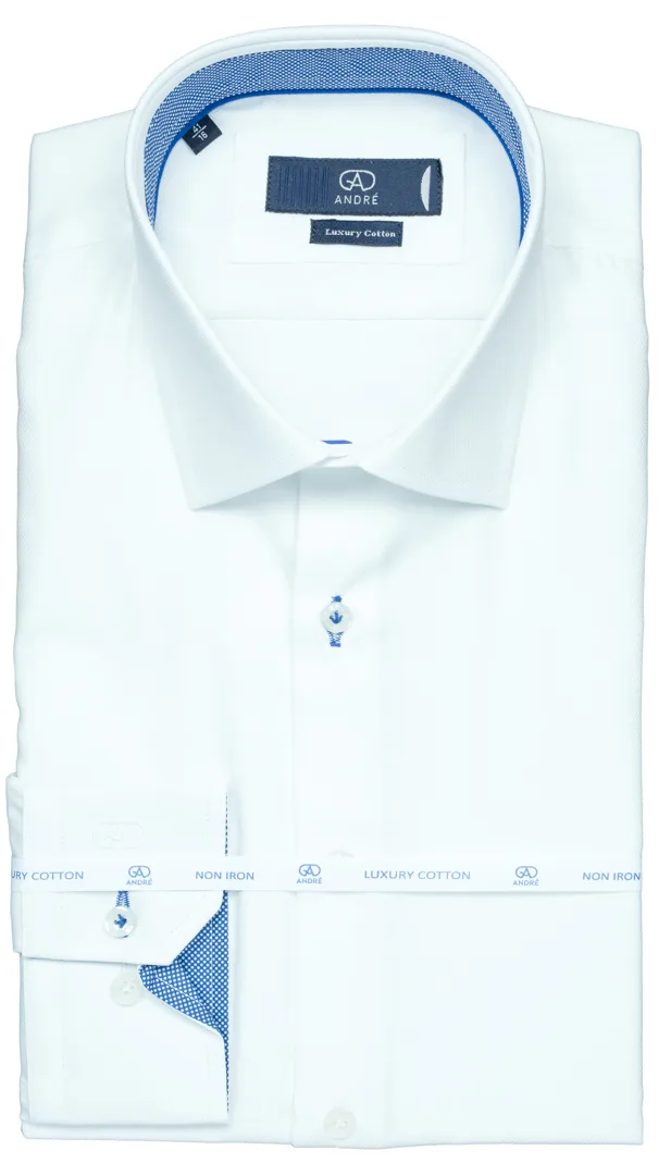 Andre Durham Formal Shirt White - Pauls Menswear