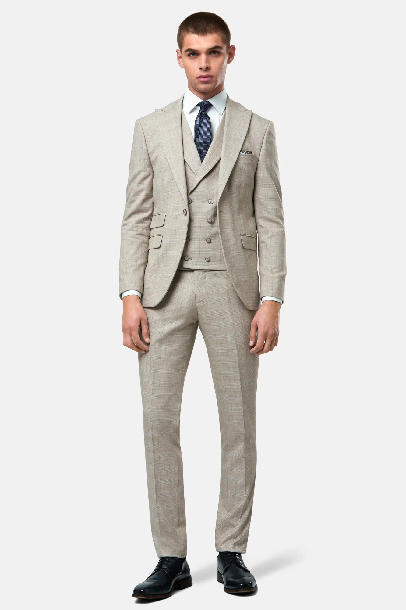 Benetti Merc Stone 3 Piece Suit - Pauls Menswear